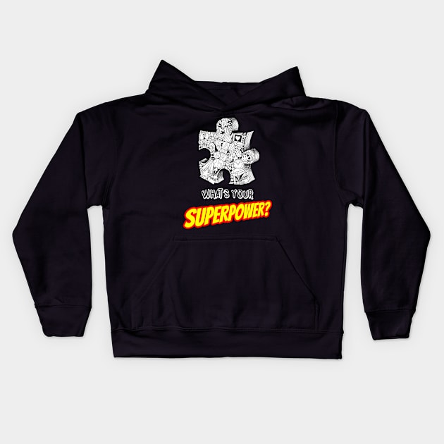 Autism Superhero T-Shirt Kids Hoodie by Squidoodle